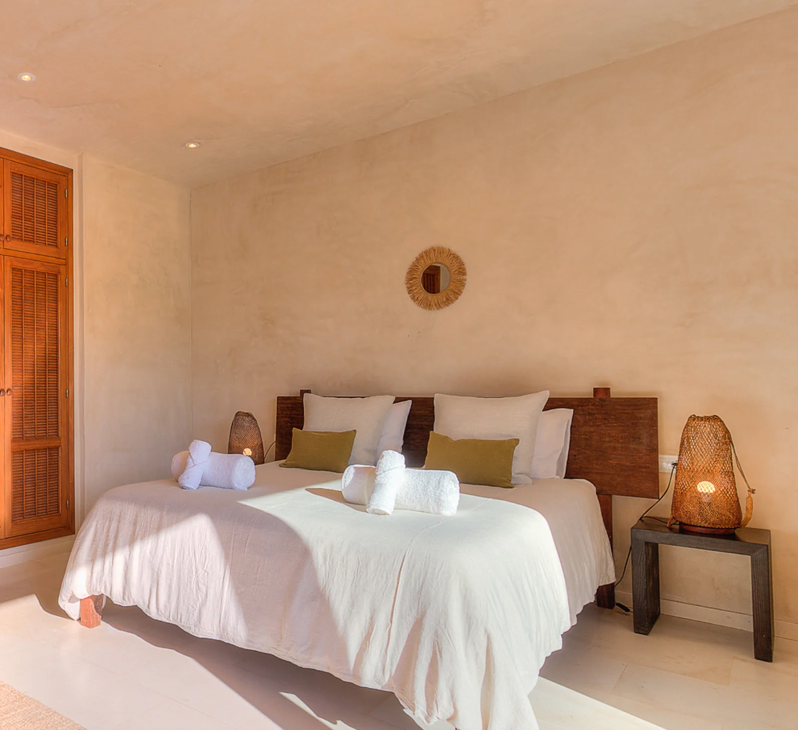 Interior styling with natural textures and warm neutral tones